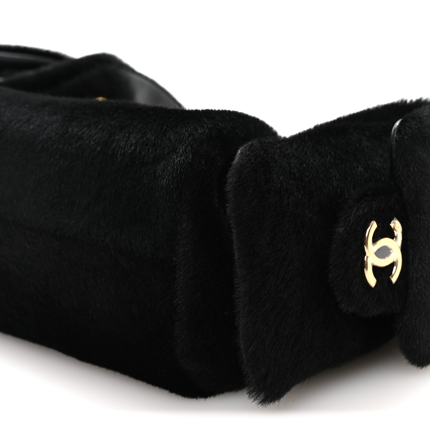 Pony Hair Mini Chanel 25 Handbag Black