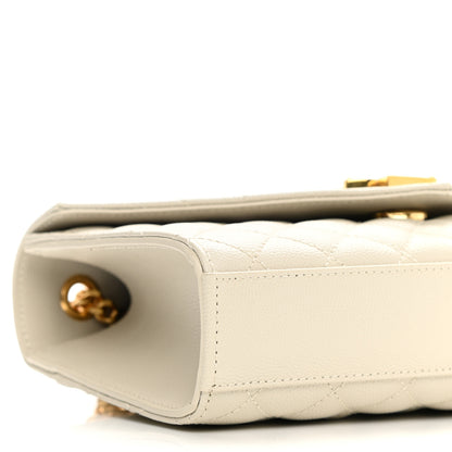 Saint Laurent Grain De Poudre Textured Mixed Matelasse Triquilt Small Monogram Satchel Crema Soft 9 of 10