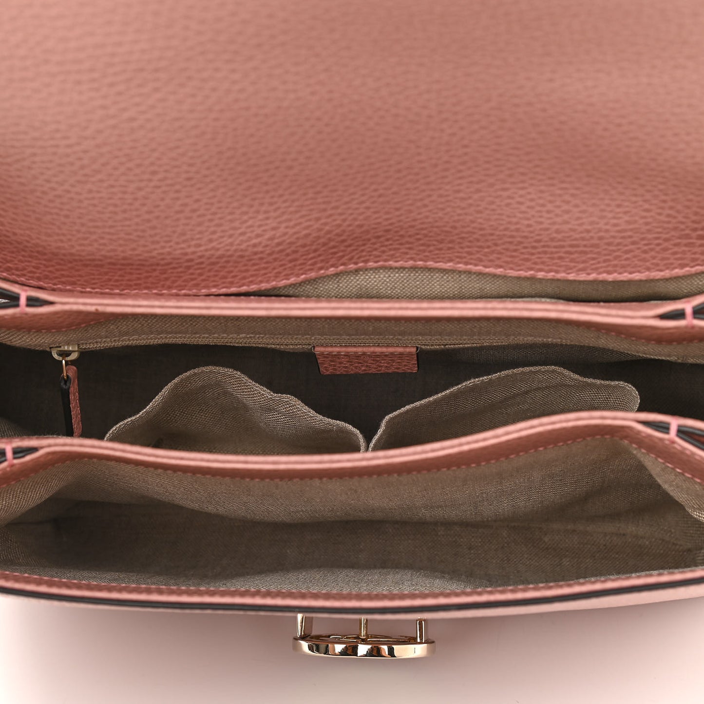Dollar Calfskin Medium Interlocking G Top Handle Shoulder Bag Soft Pink