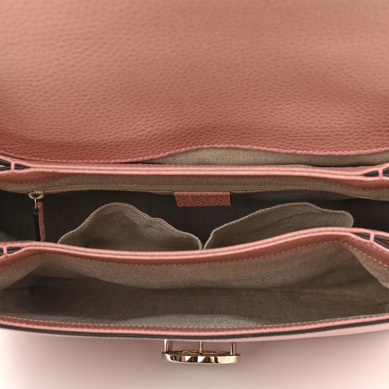 Gucci Dollar Calfskin Medium Interlocking G Top Handle Shoulder Bag Soft Pink 5 of 10