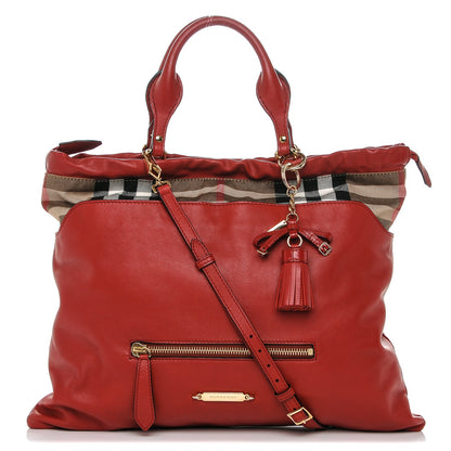 Burberry Calfskin House Check Big Crush Military Red 1 of 8