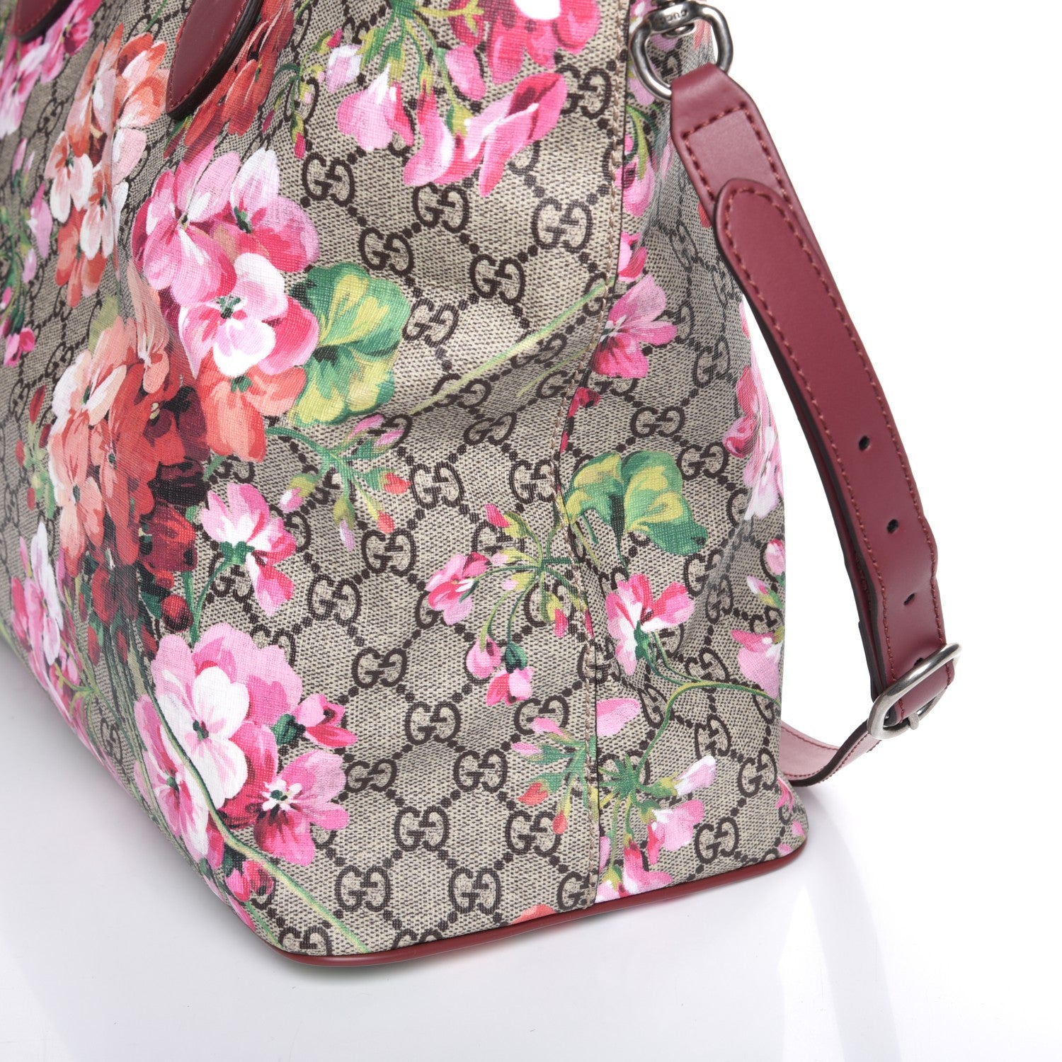 Gucci Soft GG Supreme Monogram Blooms Medium Crossbody Tote Beige Multicolor Dry Rose 9 of 9