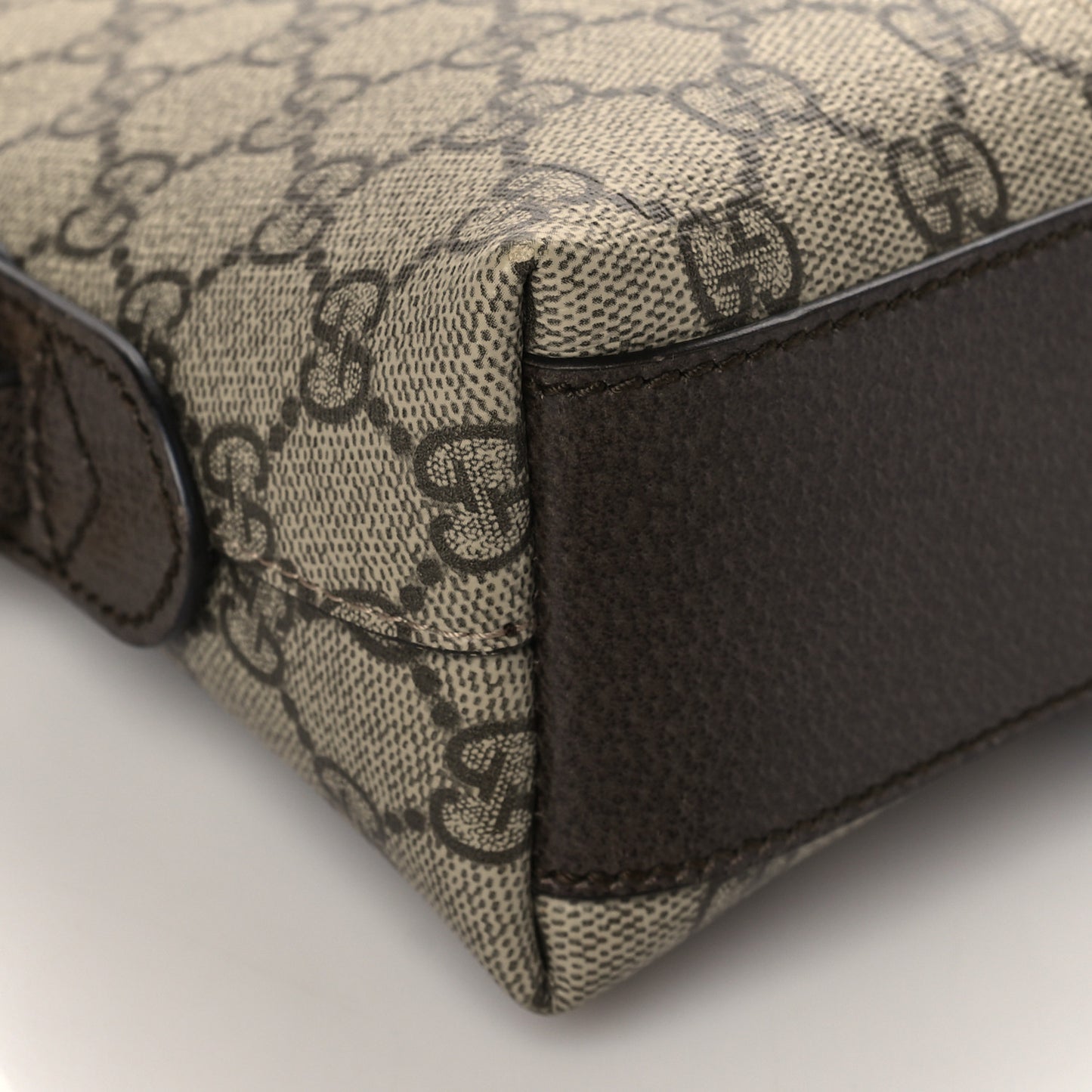 GG Supreme Monogram Textured Dollar Calfskin Web Small Ophidia Dome Shoulder Bag Beige Ebony New Acero