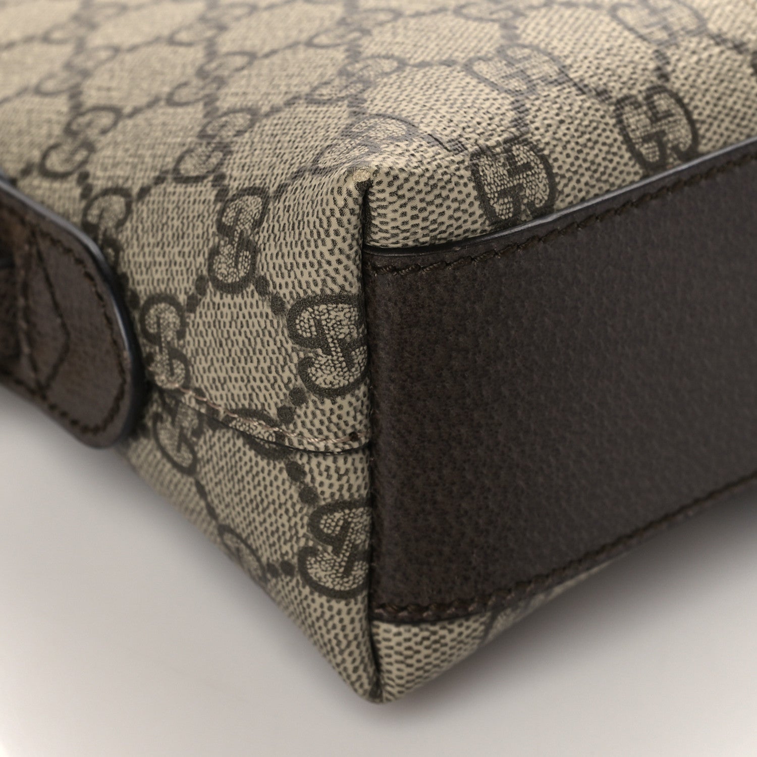 Gucci GG Supreme Monogram Textured Dollar Calfskin Web Small Ophidia Dome Shoulder Bag Beige Ebony New Acero 10 of 11
