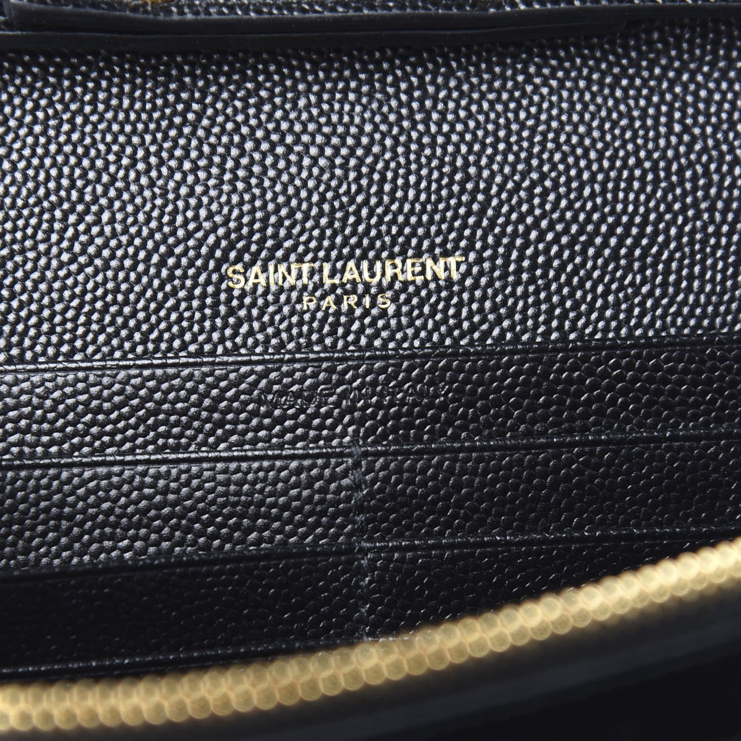 Saint Laurent Grain De Poudre Matelasse Chevron Monogram Chain Wallet Black 5 of 8