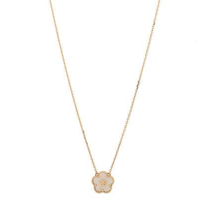 Van Cleef & Arpels 18K Rose Gold Mother of Pearl Lucky Spring Plum Blossom Necklace 1 of 6