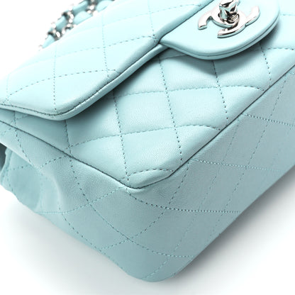 Chanel Lambskin Quilted Mini Rectangular Flap Light Blue 10 of 11