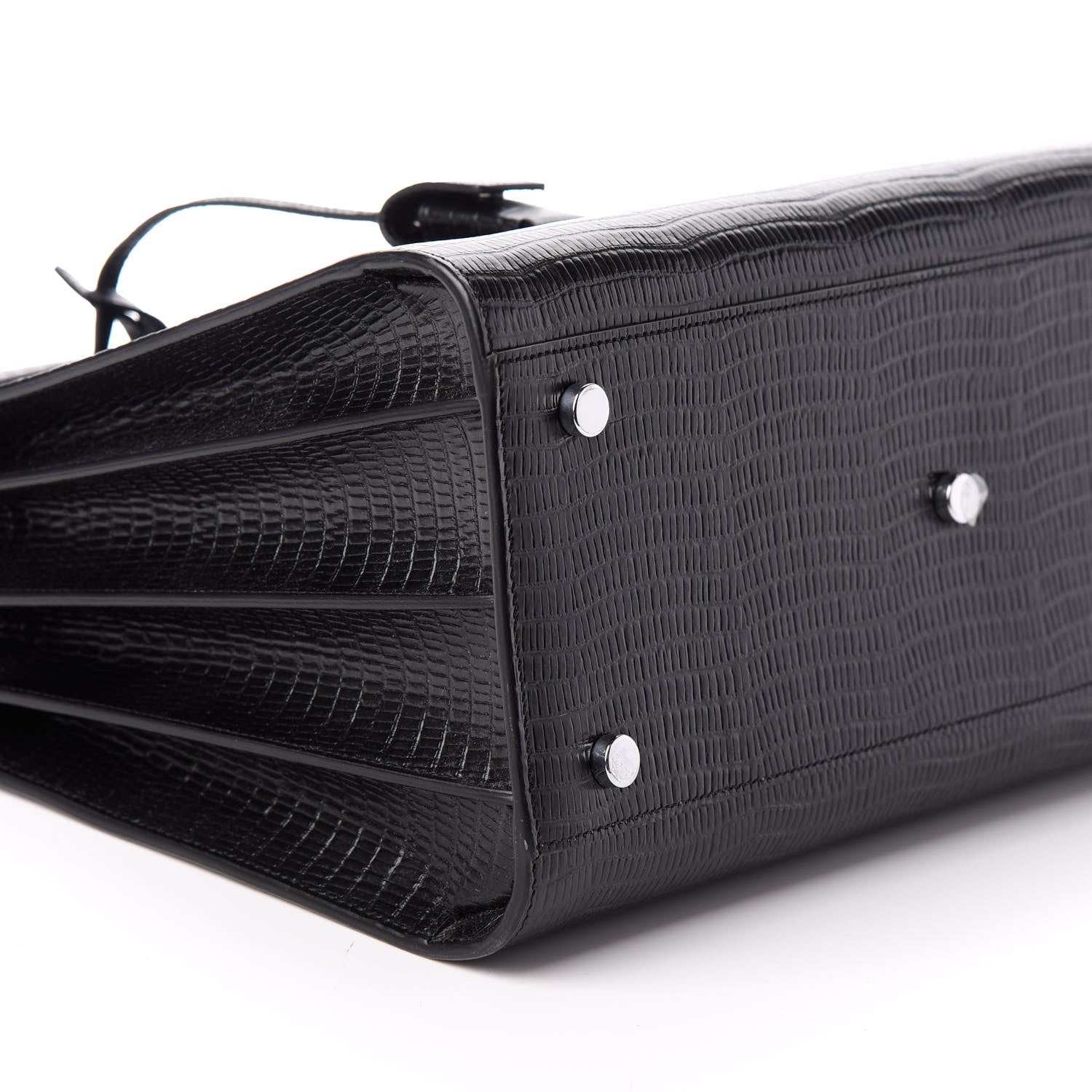Saint Laurent Lizard Embossed Calfskin Small Sac De Jour Black 8 of 9