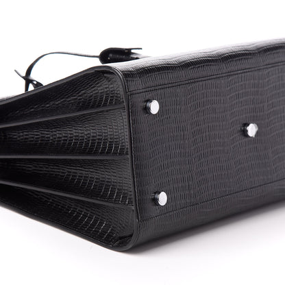 Saint Laurent Lizard Embossed Calfskin Small Sac De Jour Black 8 of 9
