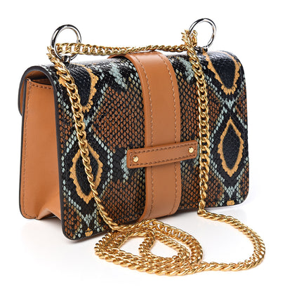 Chloe Python Embossed Shiny Calfskin Mini Aby Chain Shoulder Bag Faded Blue 2 of 9