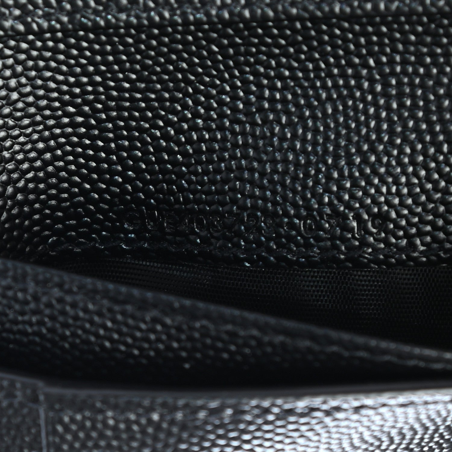 Saint Laurent Grain De Poudre Matelasse Chevron Monogram Compact Zip Around Wallet Black 7 of 7