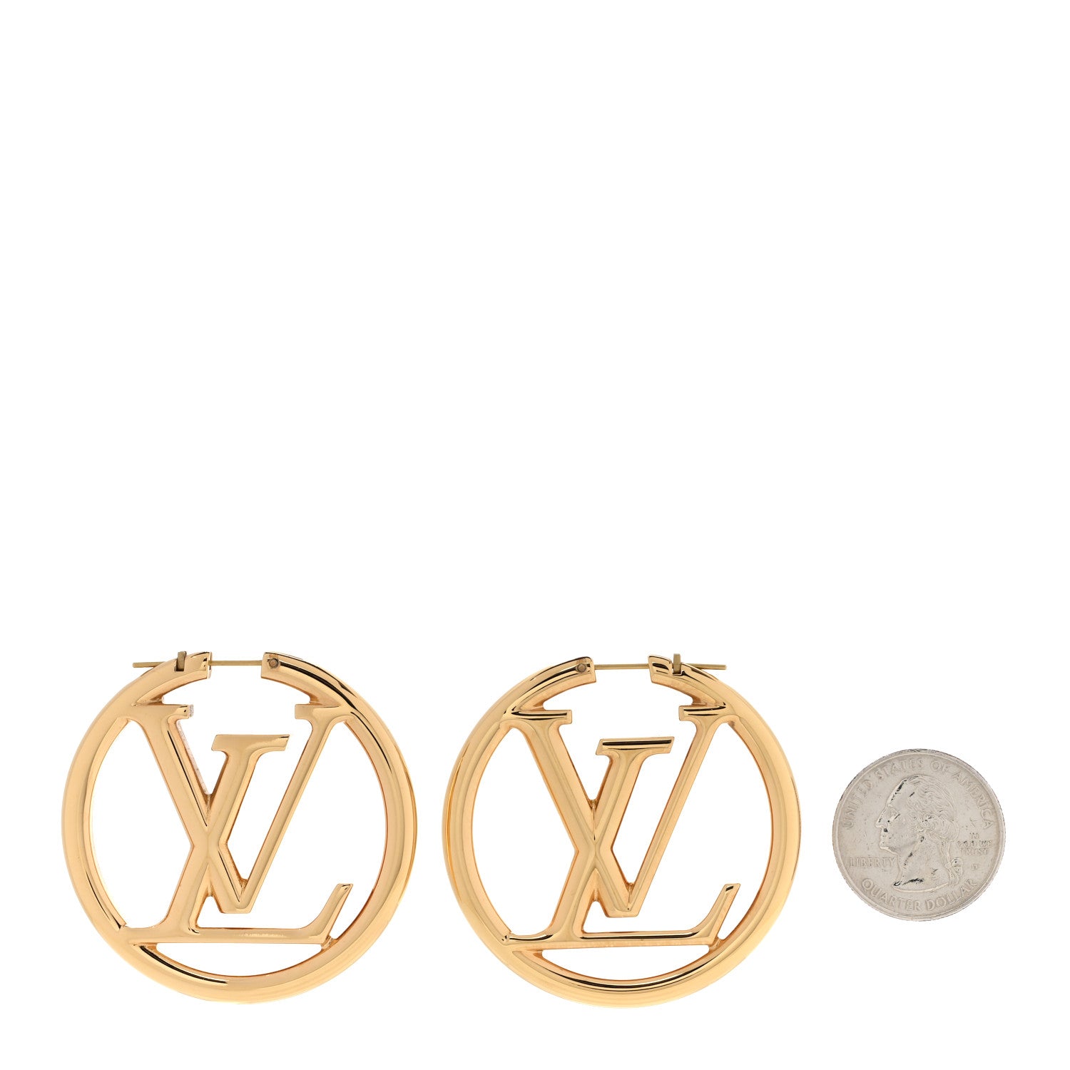 Louis Vuitton Metal Louise Hoop Earrings Gold 2 of 4