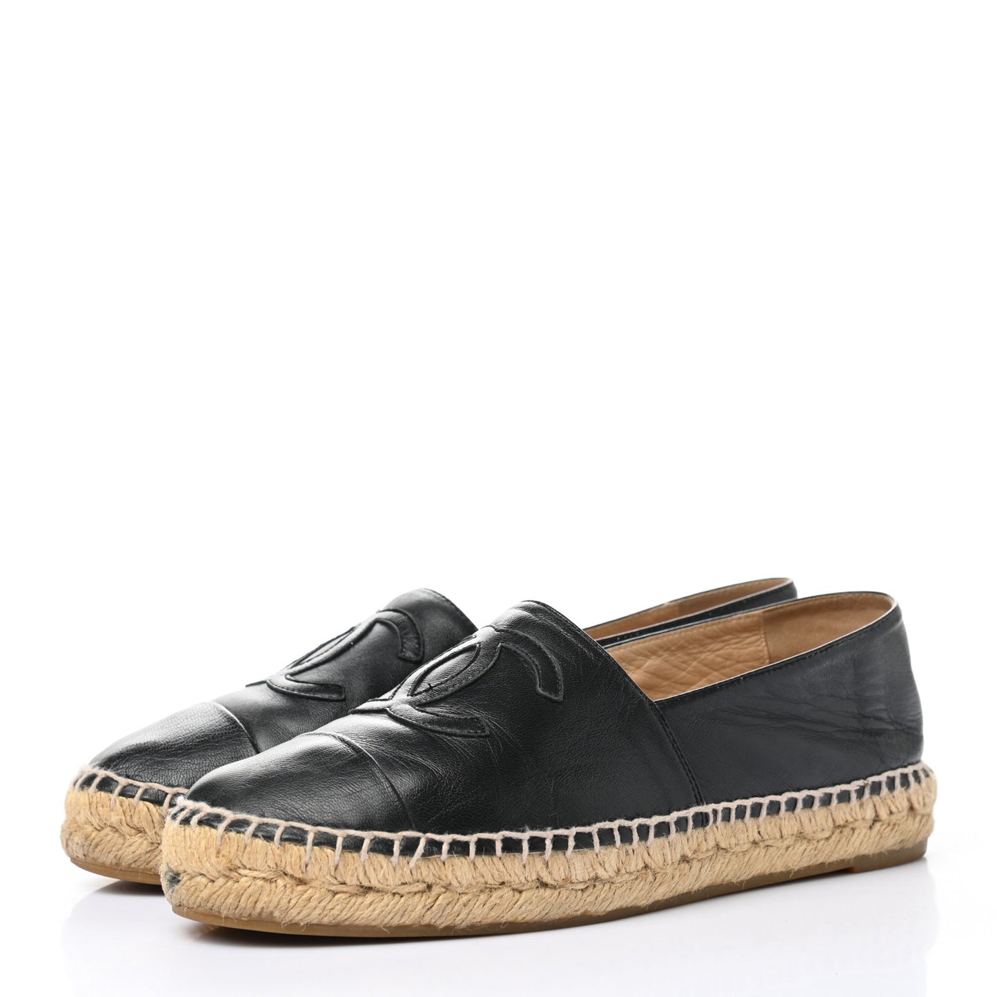 Lambskin CC Espadrilles 37 Black