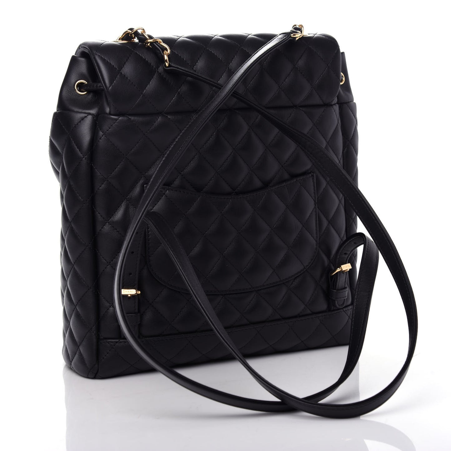 Calfskin Quilted Large Urban Spirit Backpack Black