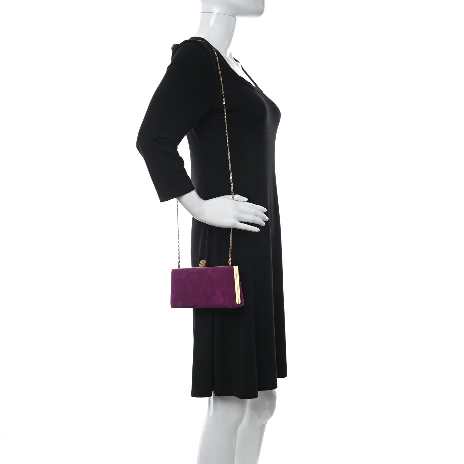 Jimmy Choo Suede Clutch Purple 2 of 9