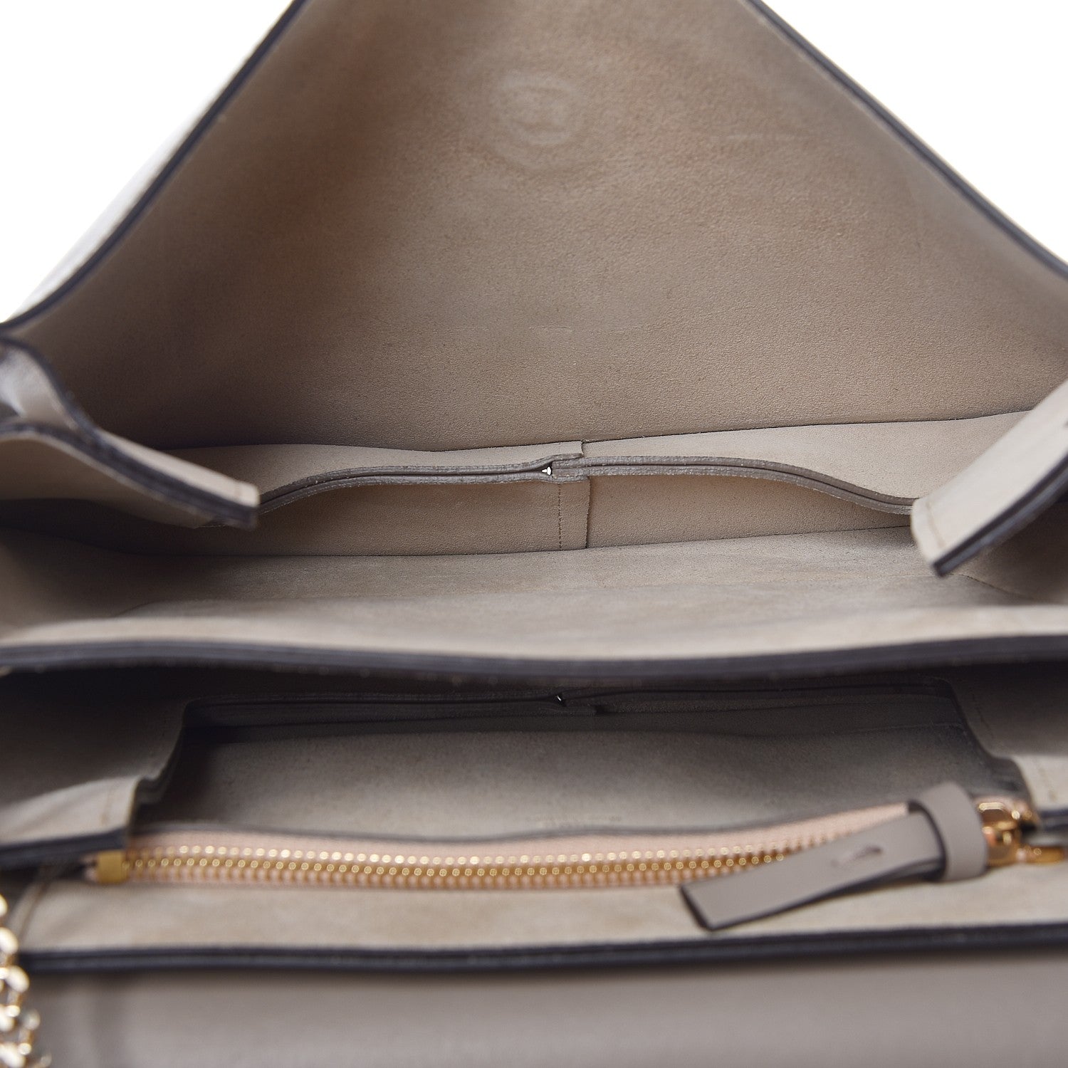 Chloe Calfskin Suede Medium Faye Shoulder Bag Motty Grey 5 of 7