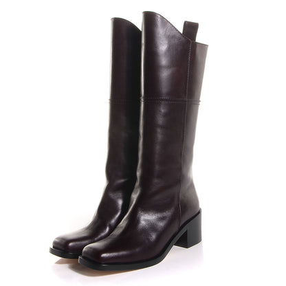 Chanel Calfskin CC Knee High Boots 39.5 Dark Brown 4 of 10