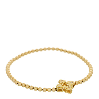 Roberto Coin 18K Yellow Gold Diamond Petite Venetian Small Station Stretch Bracelet 1 of 4