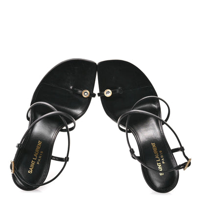 Saint Laurent Kid Egado Date 110 Sandals 37.5 Black 2 of 8