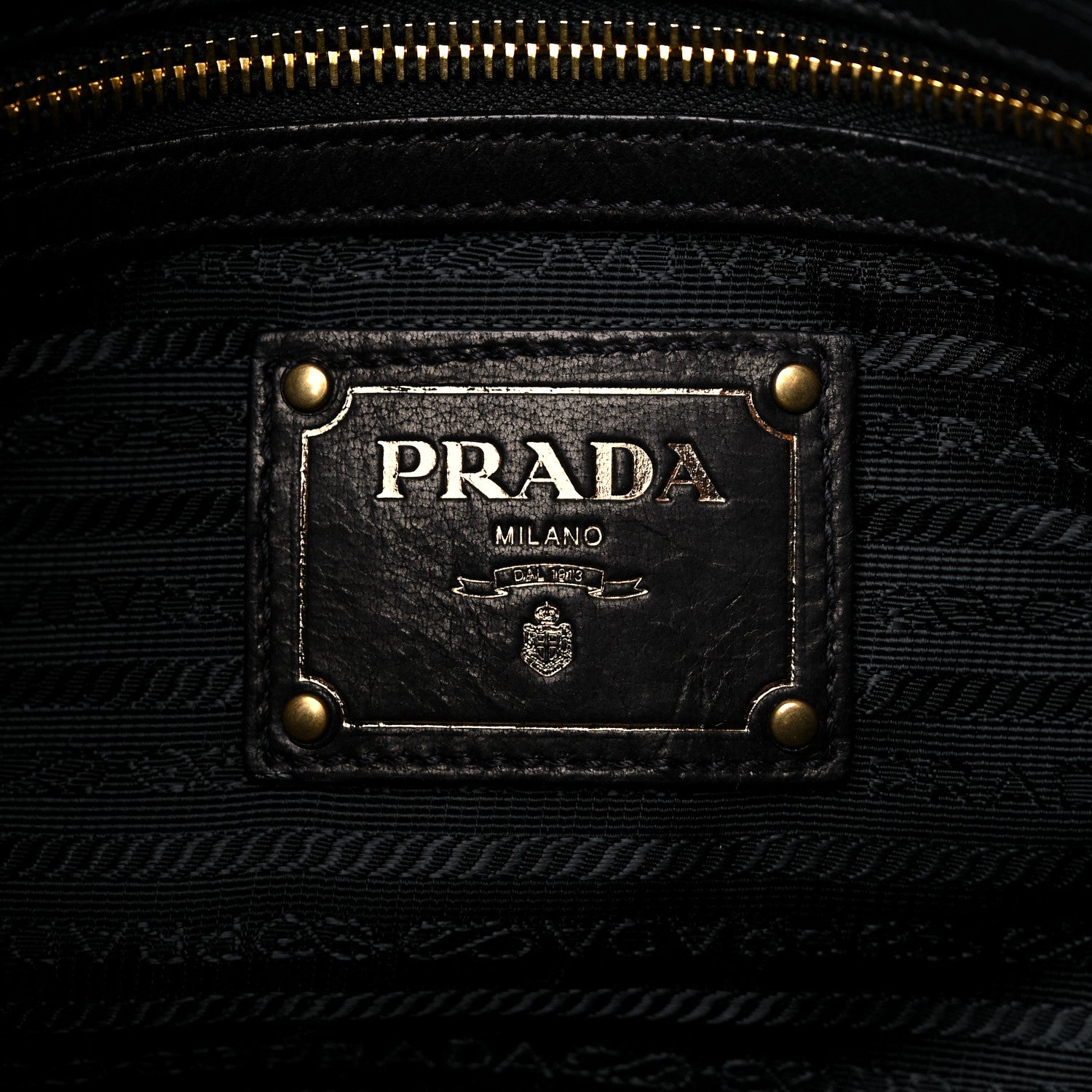 Prada Cervo Shine Tote Black 6 of 11