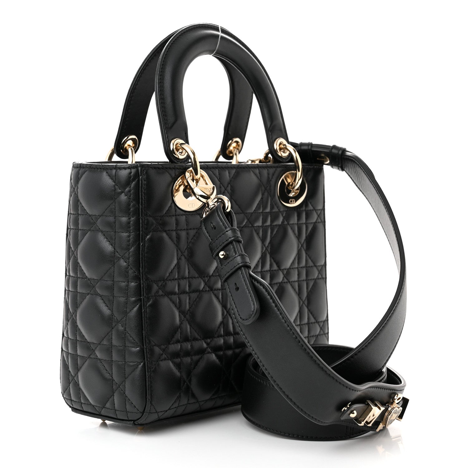 Christian Dior CHRISTIAN DIOR Lambskin Cannage Small My ABCDior Lady Dior Black 3 of 10