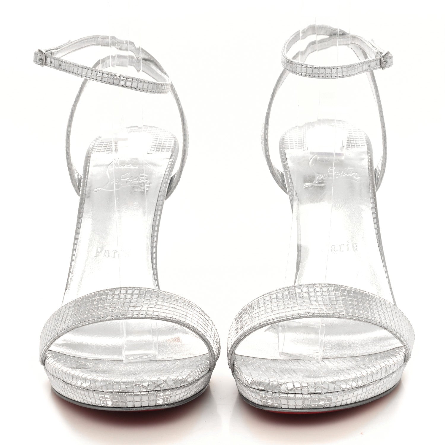 Christian Louboutin Micro 3D Loubi Queen 120 Pumps 39.5 Silver 2 of 8