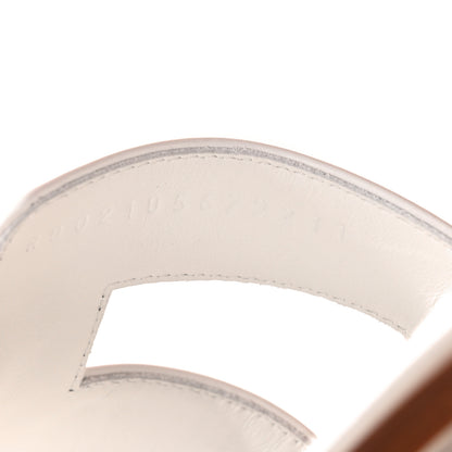 Hermes Box Calfskin Oran Sandals 40 White 6 of 9