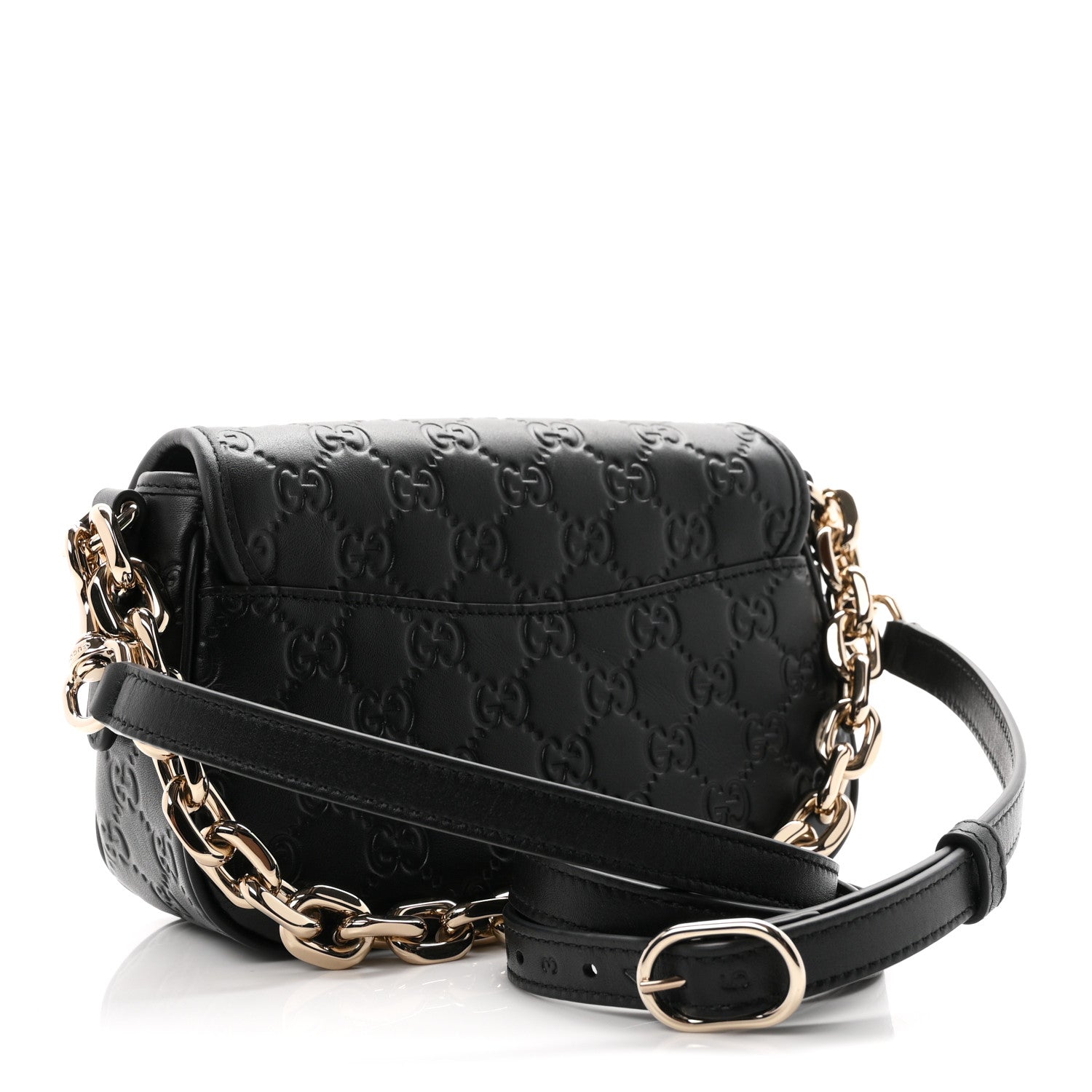 Gucci GG Calfskin Embossed Emblem Arabella Bag Black 3 of 10