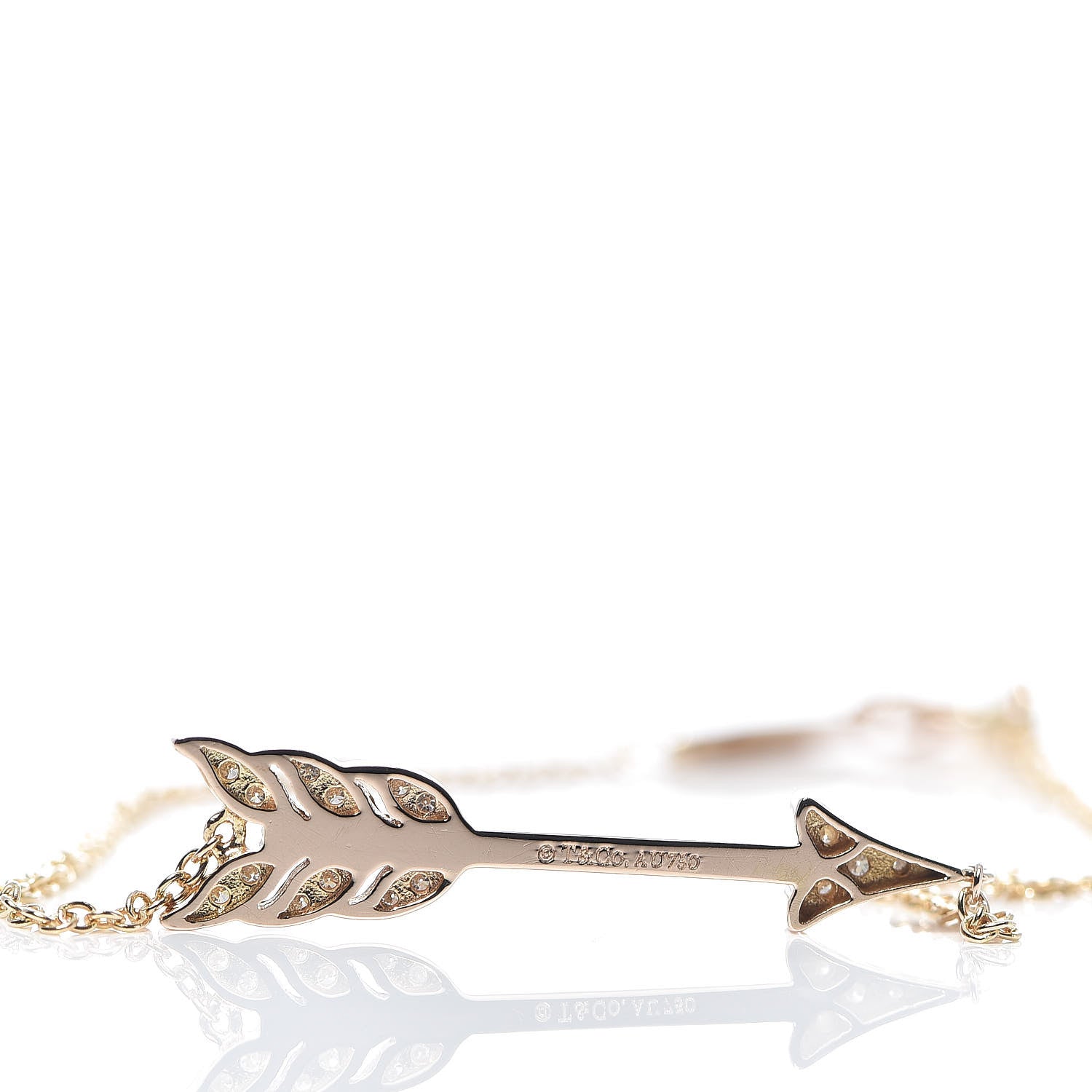Tiffany 18K Rose Gold Diamond Arrow Bracelet 4 of 6