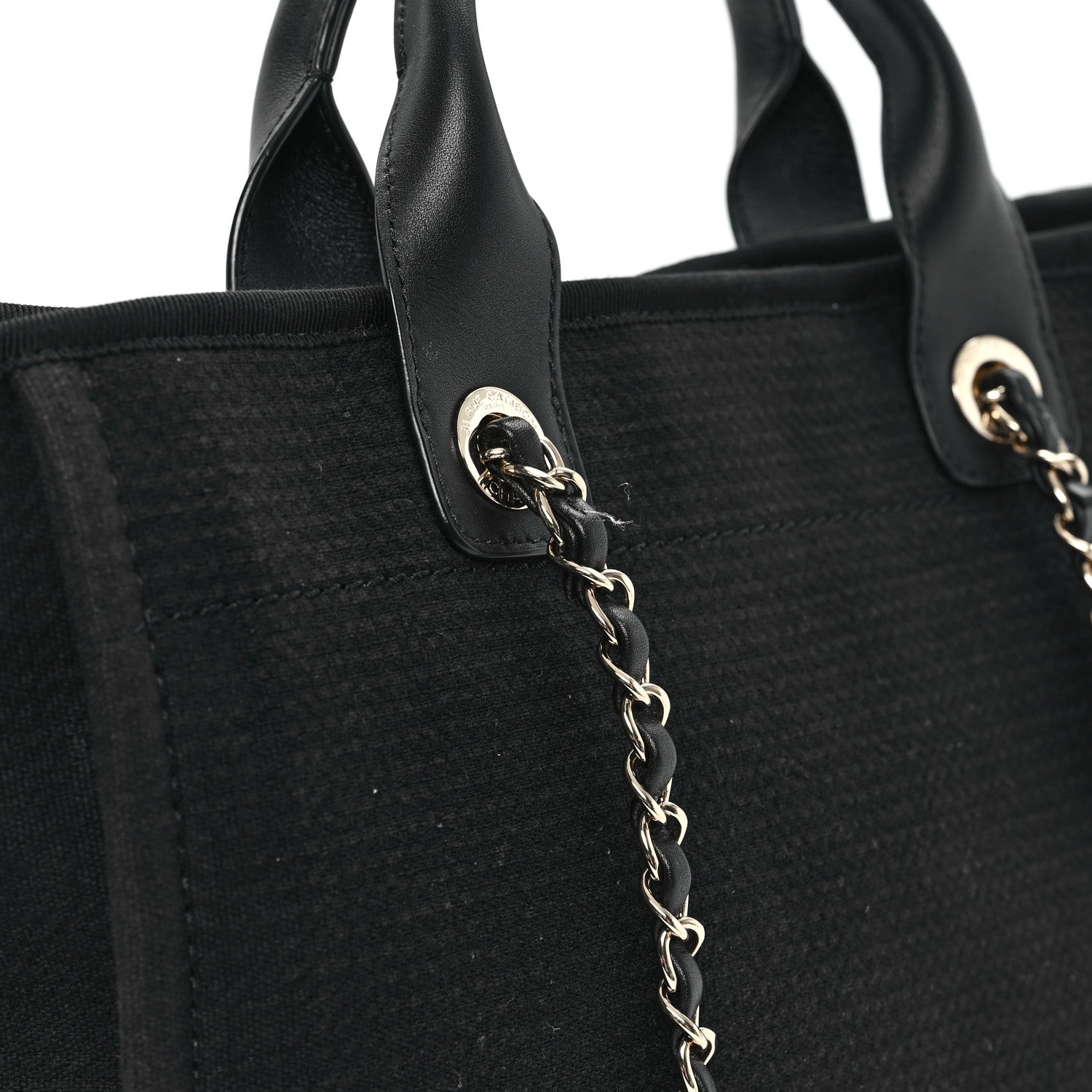 Chanel Mixed Fibers Small Deauville Tote Black 12 of 14