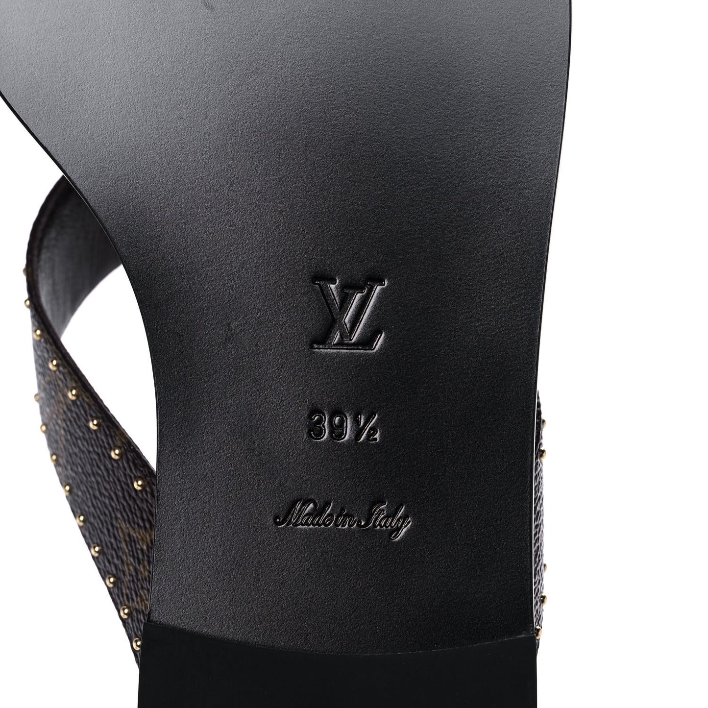 Monogram Sunny Flat Thong Sandals 39.5 Black
