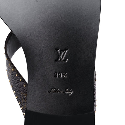 Louis Vuitton Monogram Sunny Flat Thong Sandals 39.5 Black 6 of 7