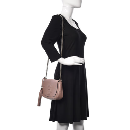 Gucci Pebbled Calfskin Medium Soho Flap Crossbody Pale Pink 2 of 10