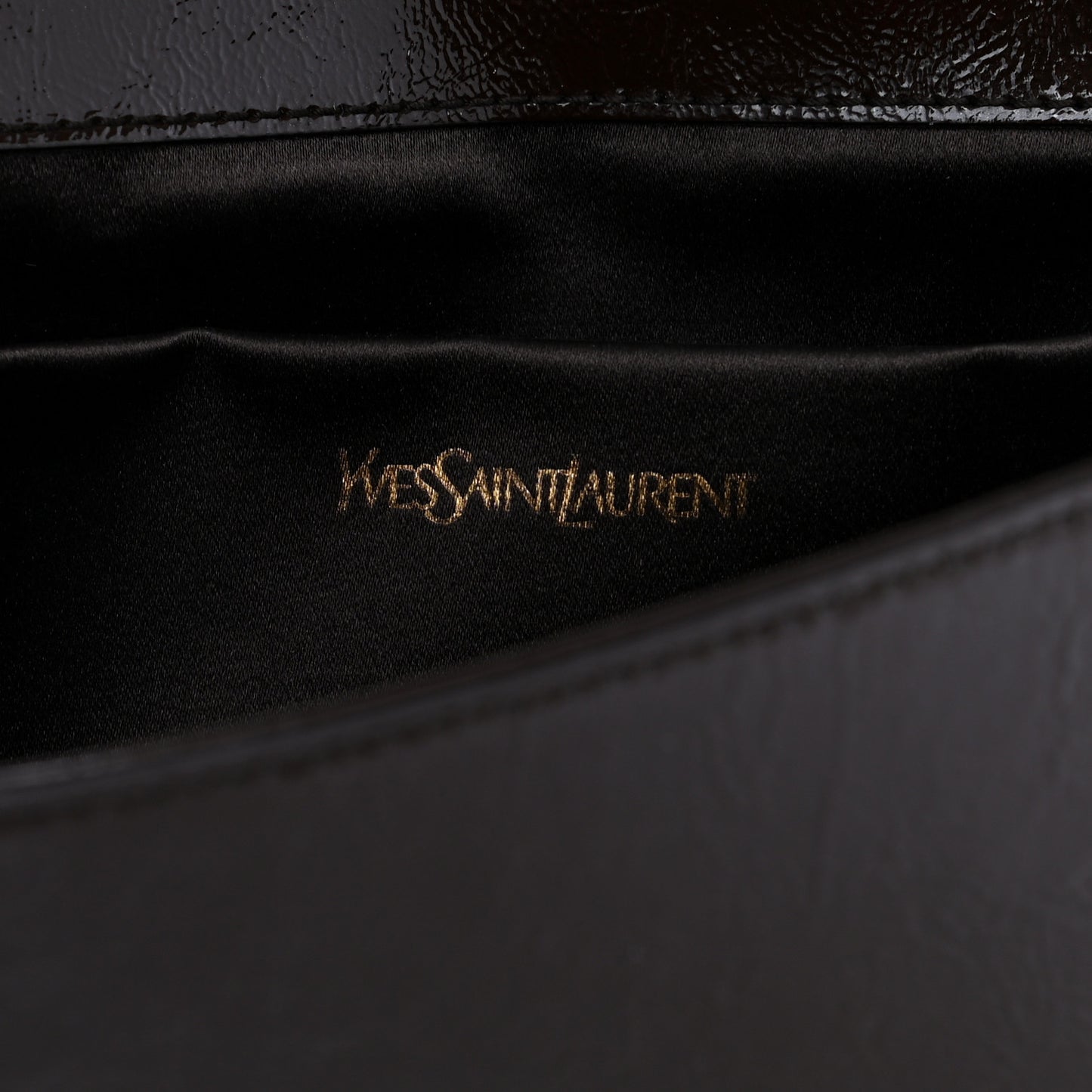 Textured Patent Monogram Large Belle De Jour Clutch Dark Brown