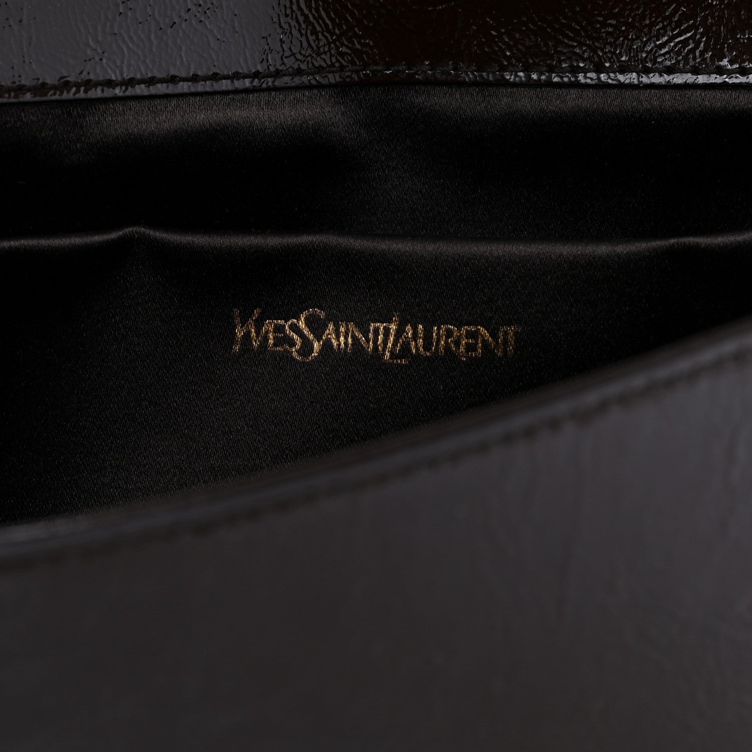 Saint Laurent Textured Patent Monogram Large Belle De Jour Clutch Dark Brown 6 of 7