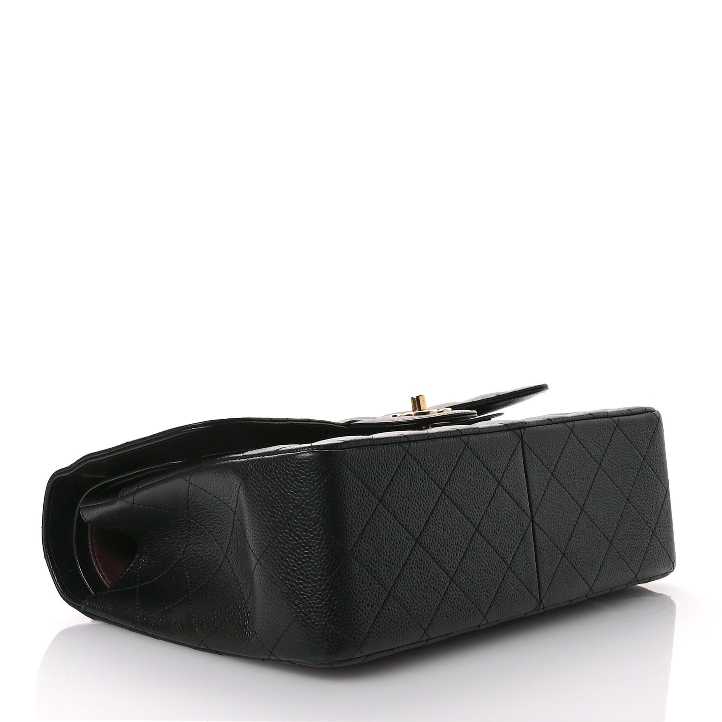 Caviar Quilted Jumbo Double Flap Black