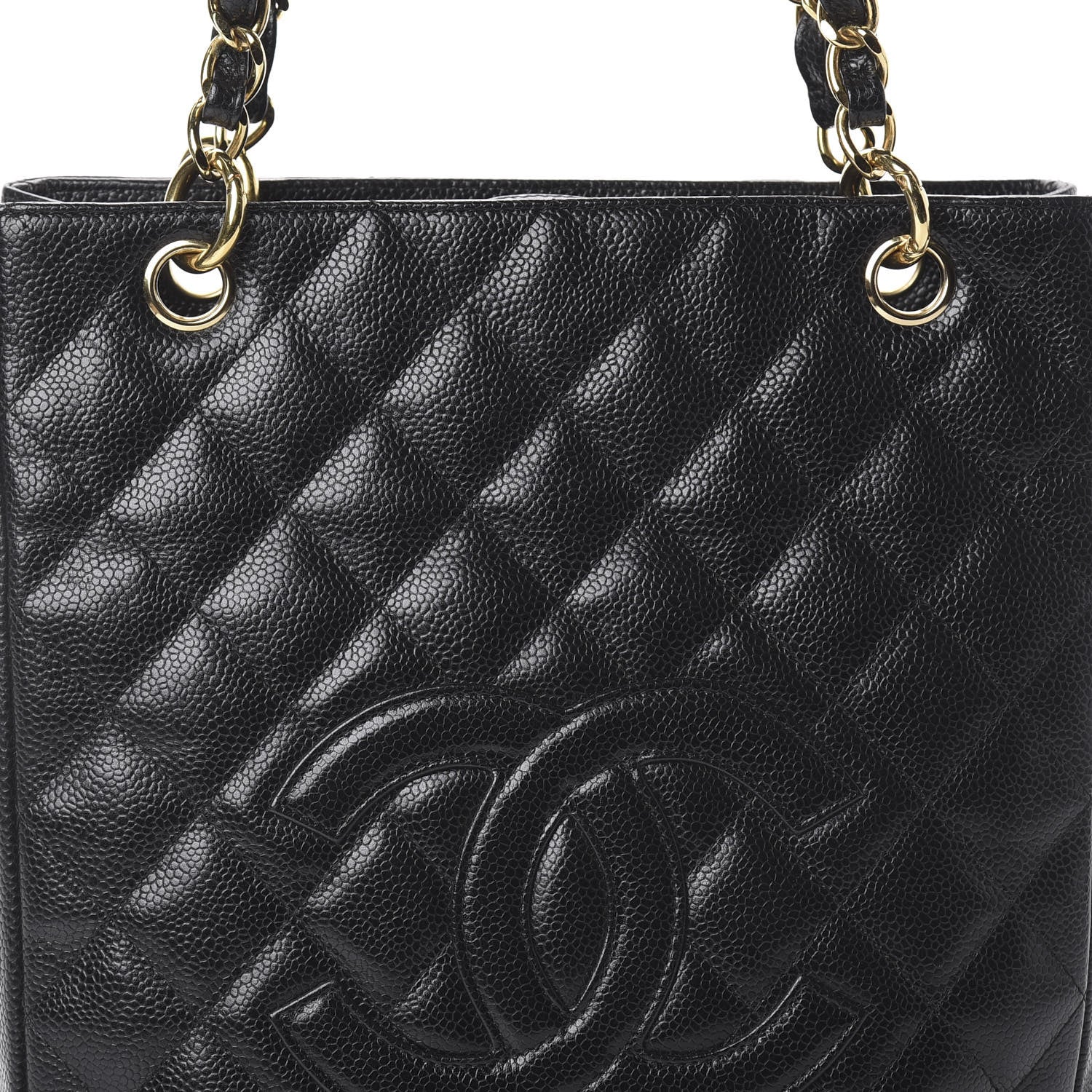 Chanel Caviar Quilted Petit Shopping Tote PST Black 7 of 9