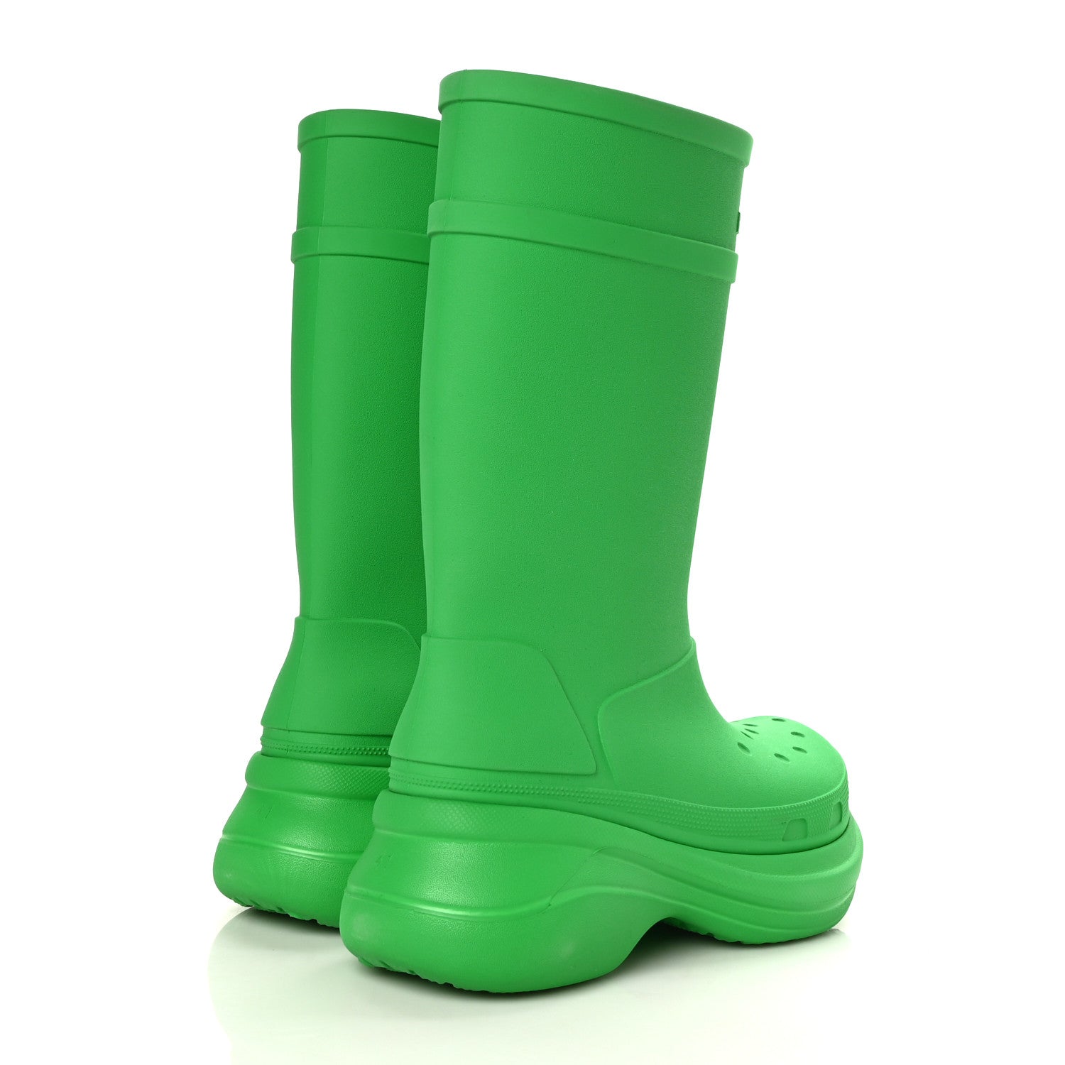 Balenciaga X CROCS Rubber Womens Rain Boots 41 Grass Green 4 of 7