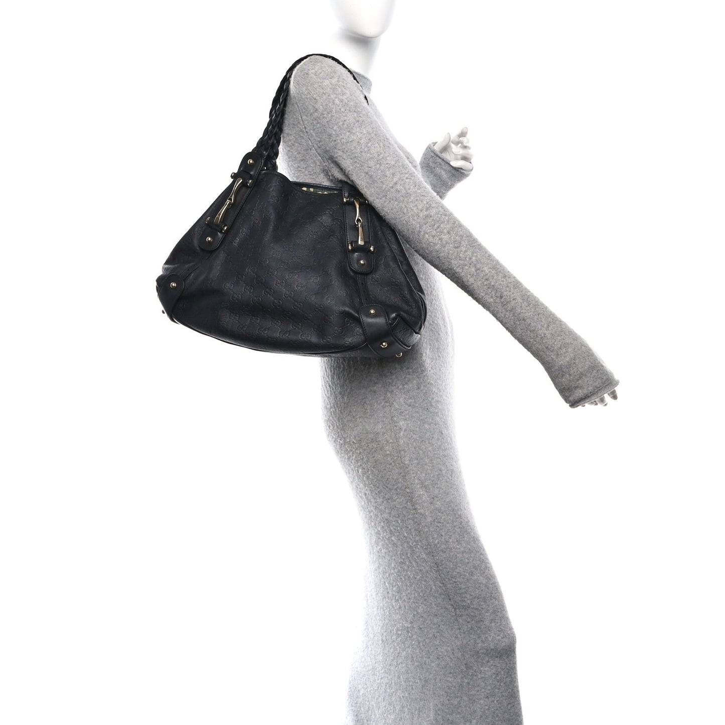 Guccissima Medium Pelham Shoulder Bag Black