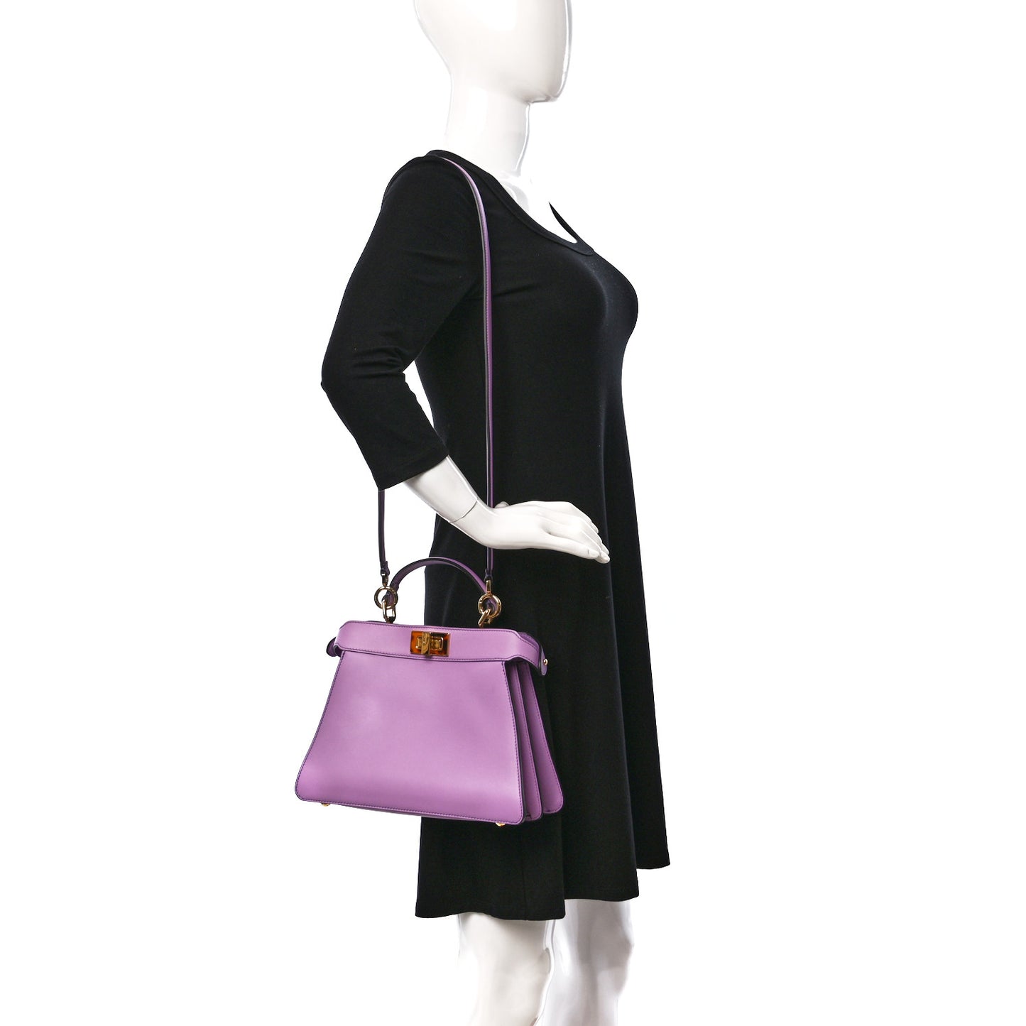 Vitello Seta Shiny Nappa Plexiglass Small Peekaboo I SEE U Satchel Violetta