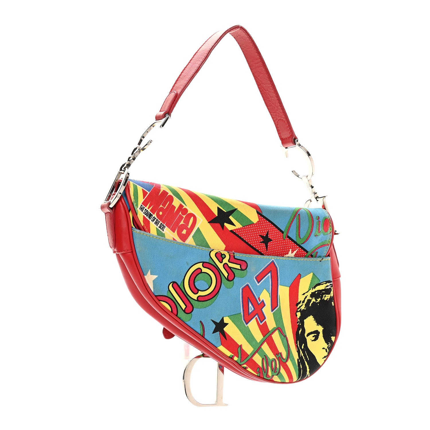 Christian Dior Canvas Bob Marley Saddle Bag Multicolor 3 of 11