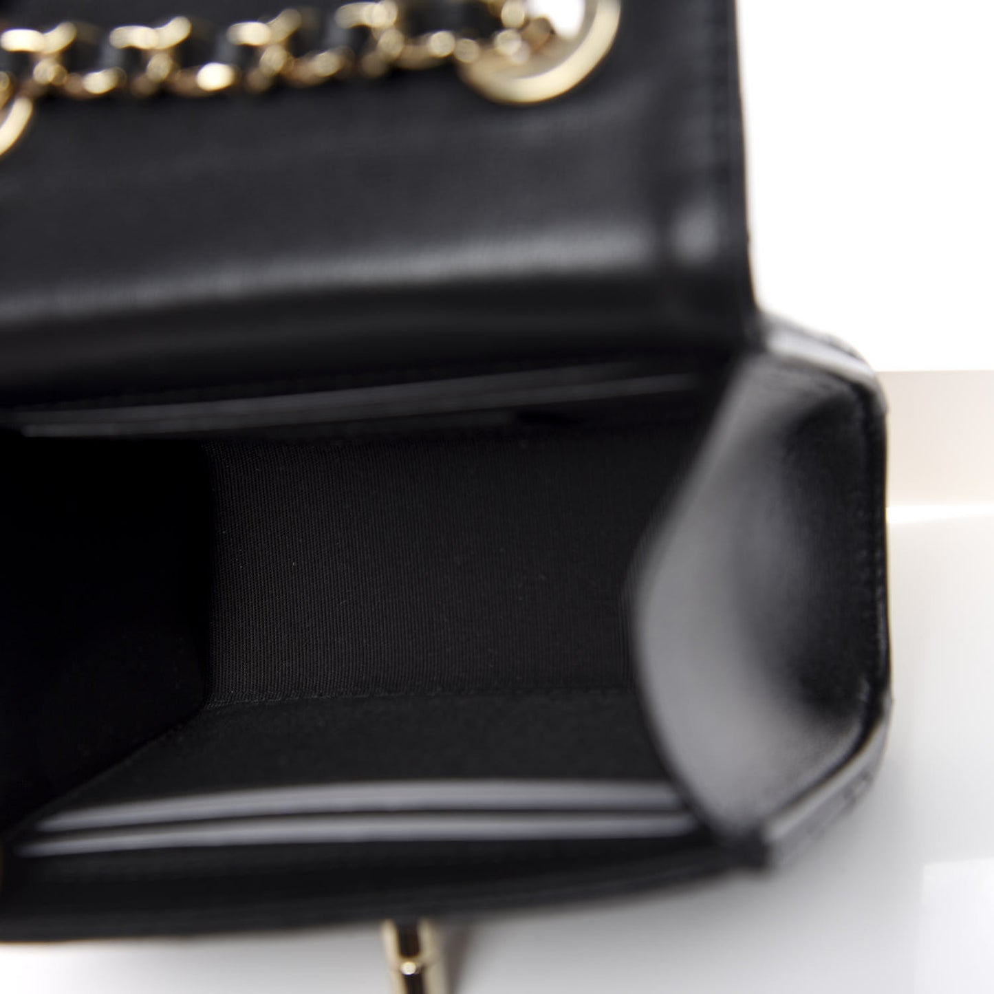 Lambskin Quilted Mini Trendy CC Chain Wallet Black