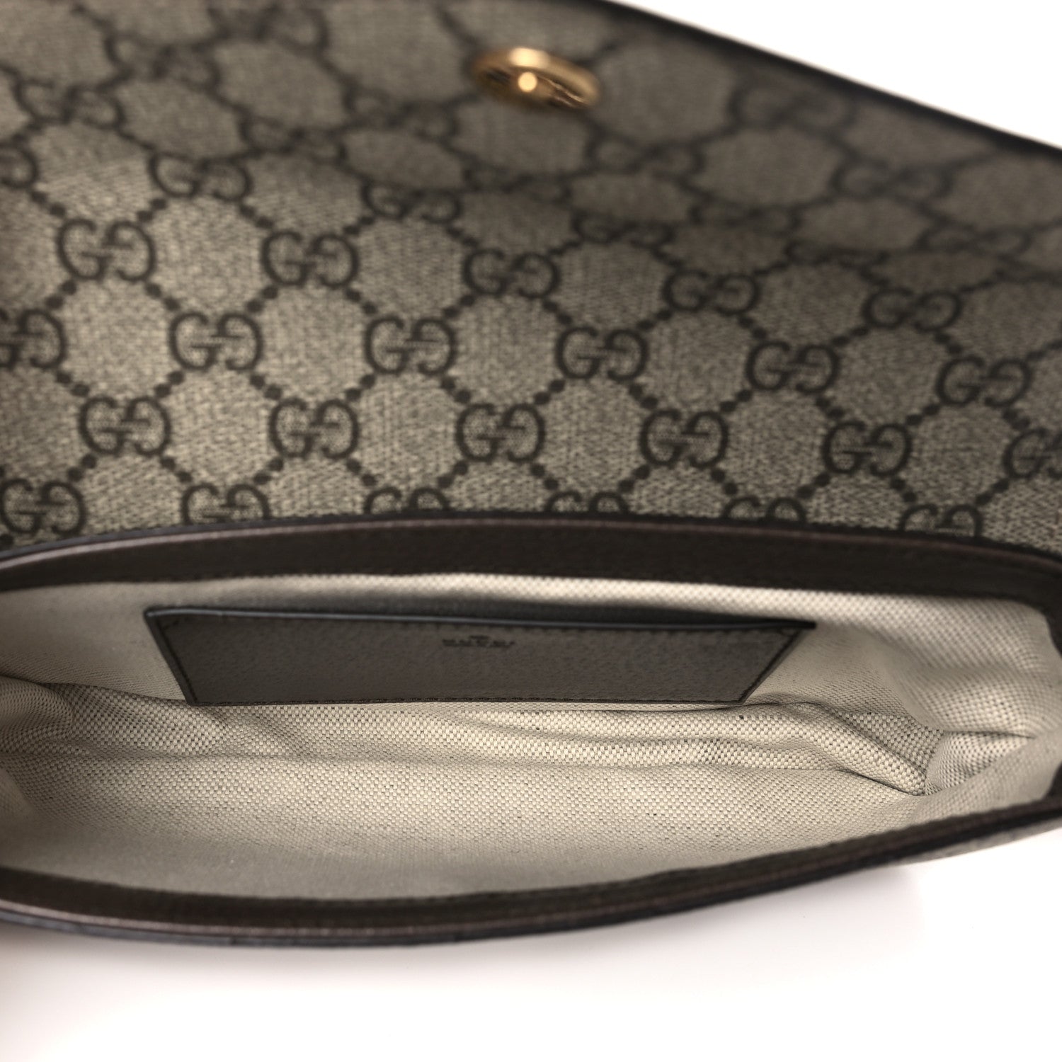 Gucci GG Supreme Monogram Textured Dollar Calfskin Web Mini Ophidia Envelope Shoulder Bag Beige Ebony 5 of 10