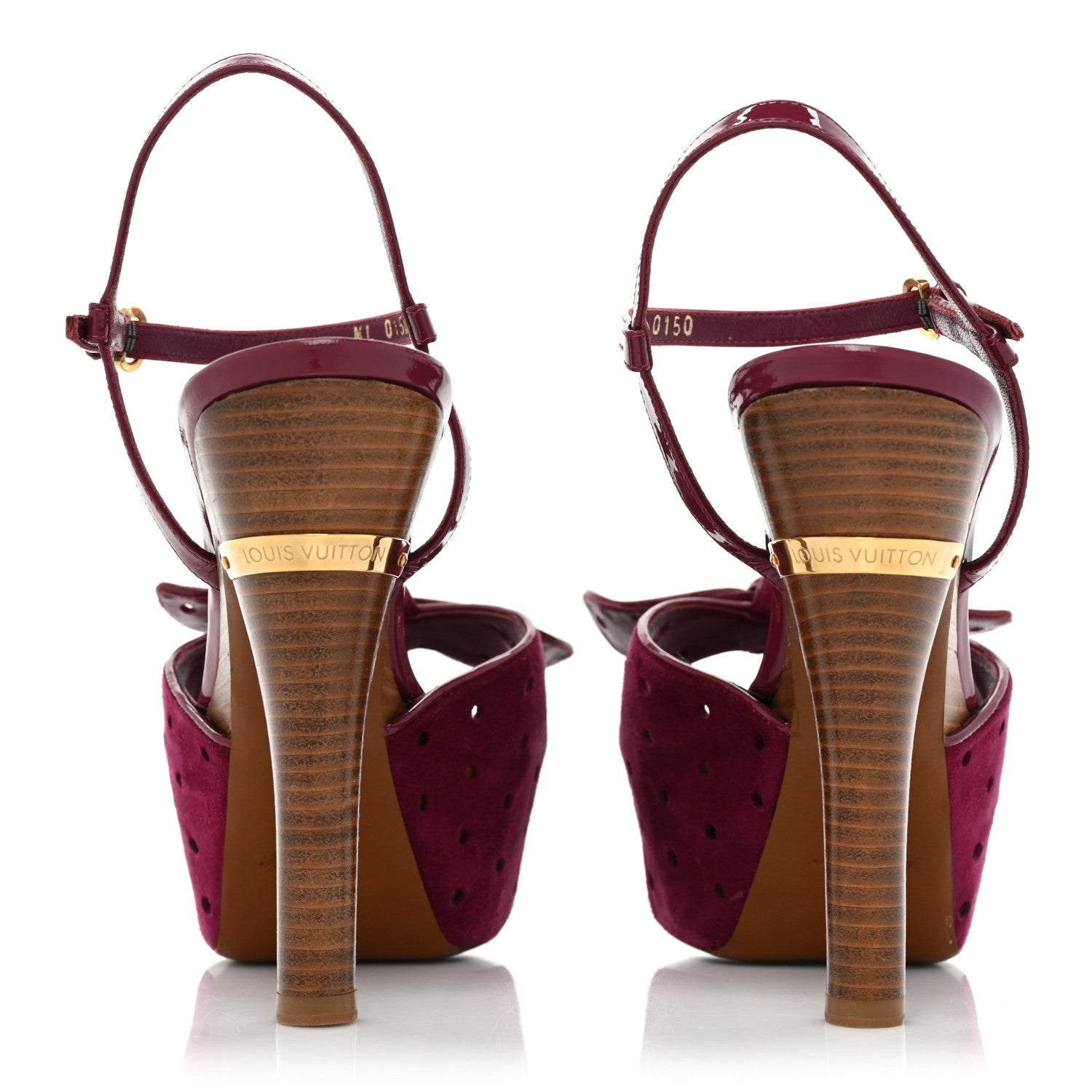 Louis Vuitton Suede Wooden Platform Sandals 39 4 of 12