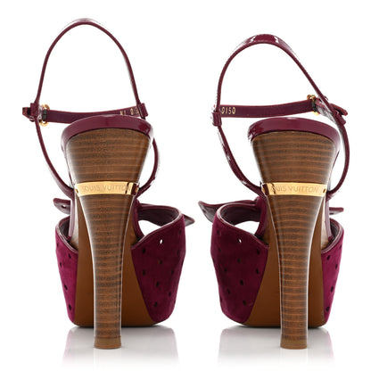 Louis Vuitton Suede Wooden Platform Sandals 39 4 of 12