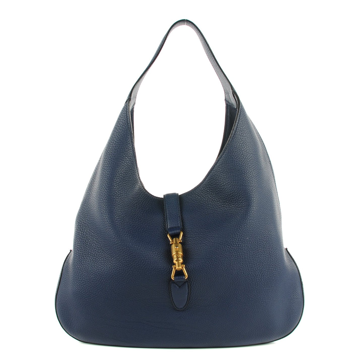 Soft Grained Calfskin Large Jackie Hobo Classic Blue Marine