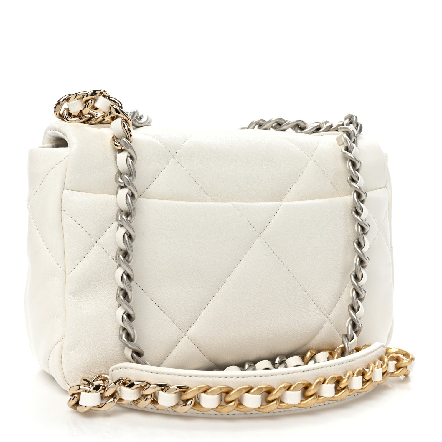 Chanel Lambskin Quilted Medium Chanel 19 Flap White 3 of 9