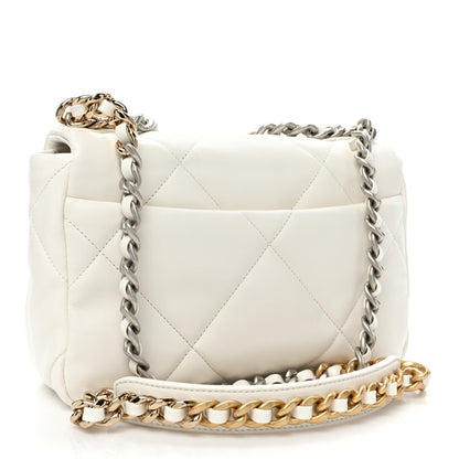 Chanel Lambskin Quilted Medium Chanel 19 Flap White 3 of 9