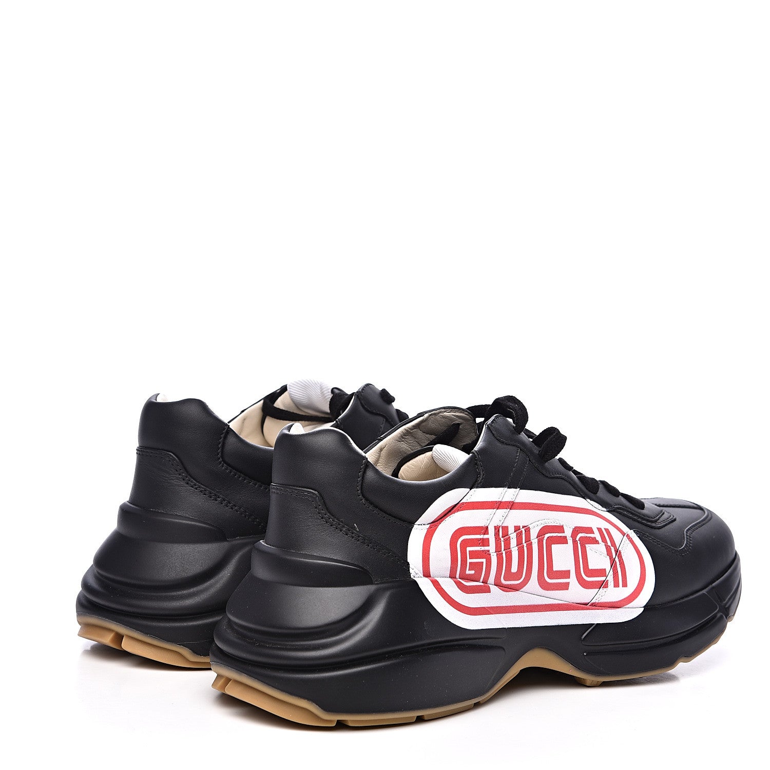 Gucci X SEGA Calfskin Logo Mens Rhyton Sneakers 8 Black 4 of 8