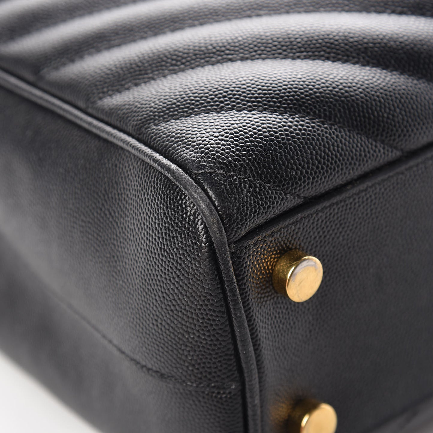 Grain De Poudre Matelasse Chevron Monogram Shopping Bag Black